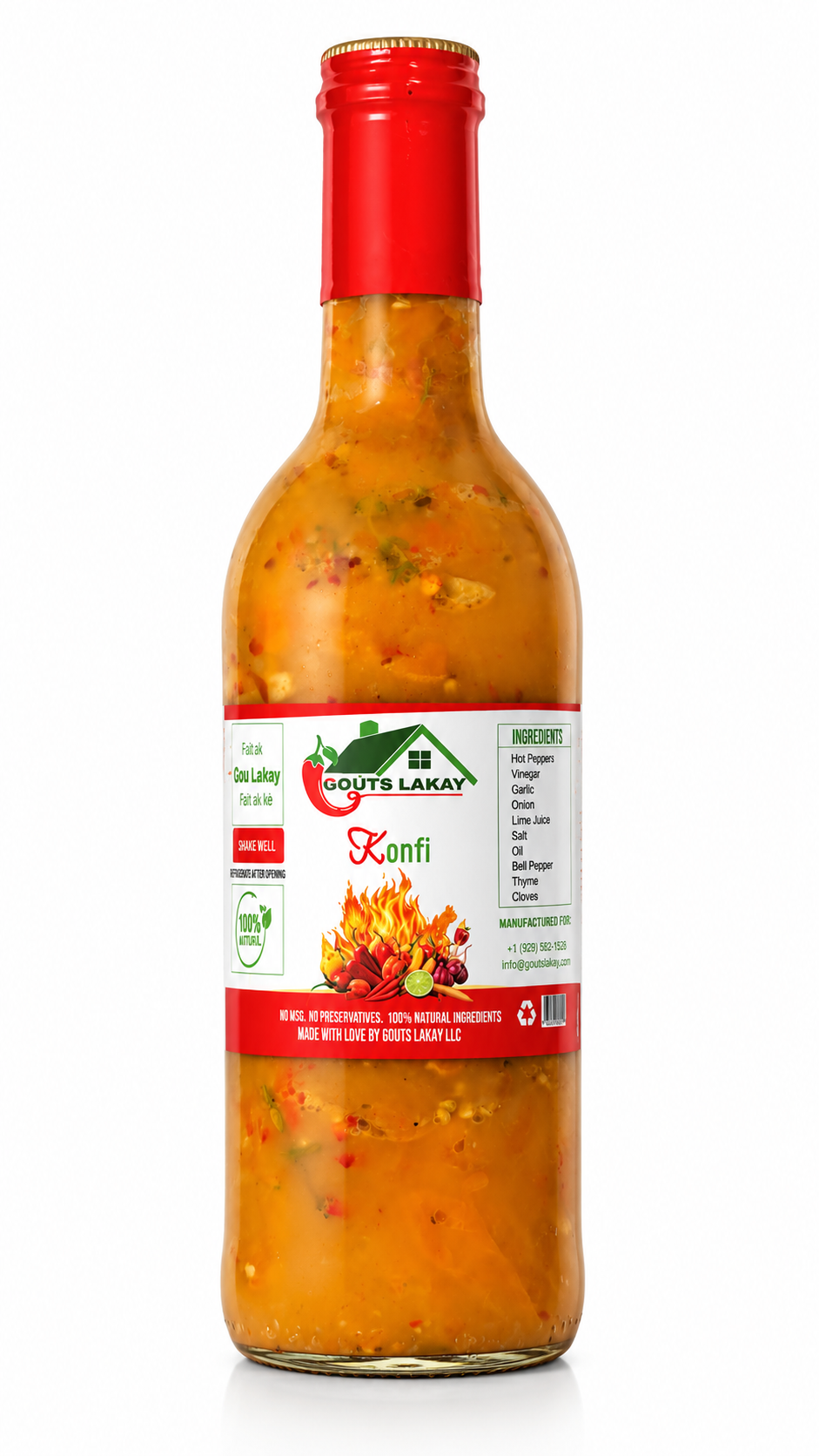 Goûts lakay Konfi- Haitian Hot pepper sauce 1L