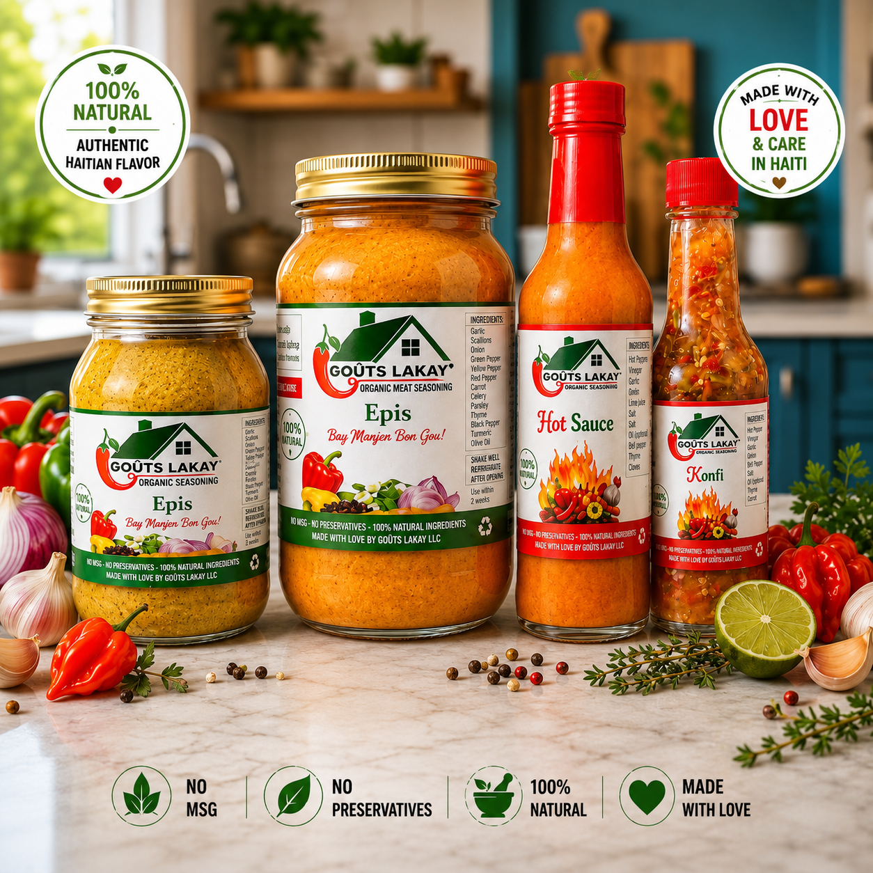 Special combo meat seasoning with free Hot sauce